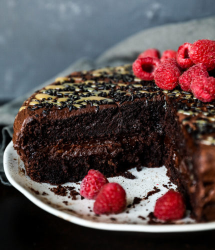 Triple Chocolate Cake using monkfruit
