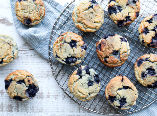 grain free low sugar keto friendly blueberry muffins