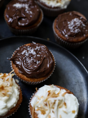 Keto, low-carb, sugar-free vanilla cupcakes