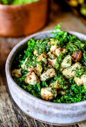 gluten free chimichurri chicken and kale salad