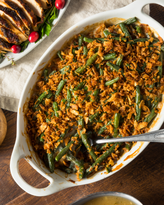 Healthy Creamy Green Bean Casserole - Laura Lea Balanced